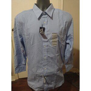 New NWT Nick Graham Men's Blue Modern-Fit Dress Button Shirt Size XL 17.5 32-33
